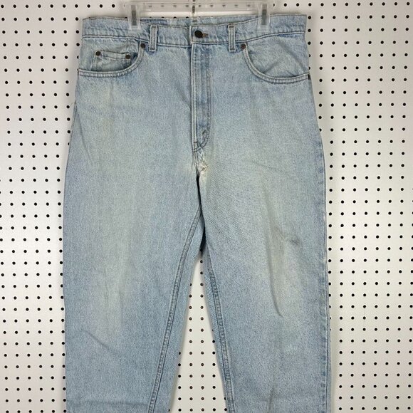 Levi's 550 Vintage Blue Jeans Light Wash Sz 36x30 Distressed Worn Work USA Made - Picture 4 of 8